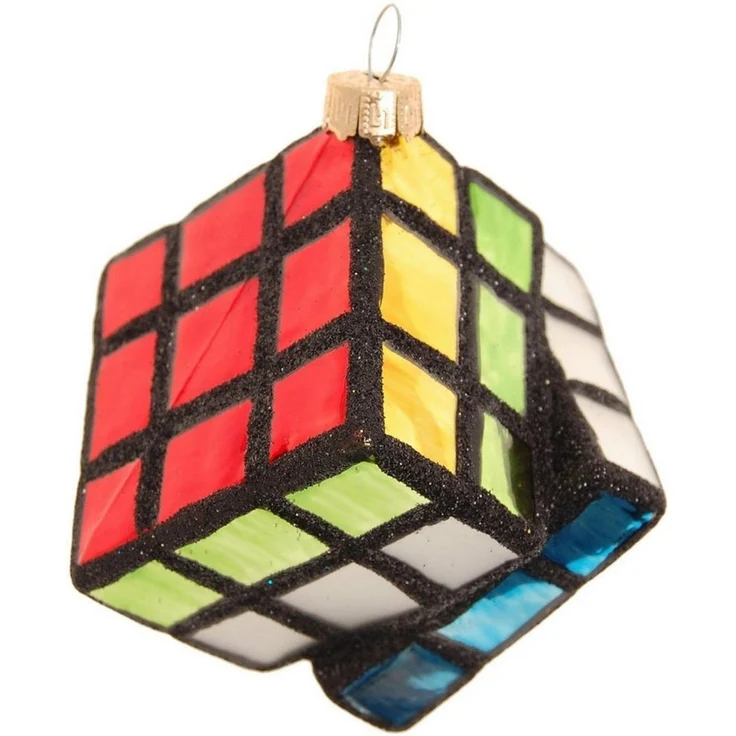 Krebs Glas Lauscha Christbaumschmuck Glasornament Zauberwürfel, Ø ca. 9 cm (1-tlg), Weihnachtsdeko, Weihnachtsbaumkugel, Christbaumkugeln aus Glas – Bild 1