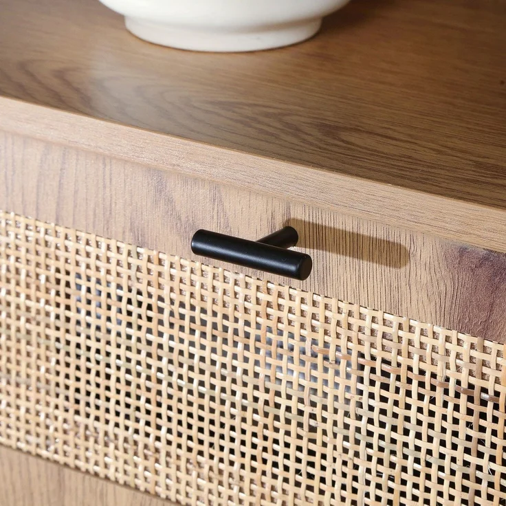 Casâme 'JAYA' TV-Eckschrank, 1 Tür, mit Rattangeflecht, L100 cm - Helles Holz – Bild 7