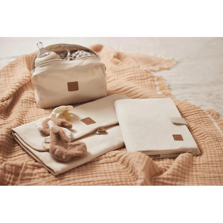 Jollein Twill Wickelunterlage - Natur Braun sand h – Bild 6