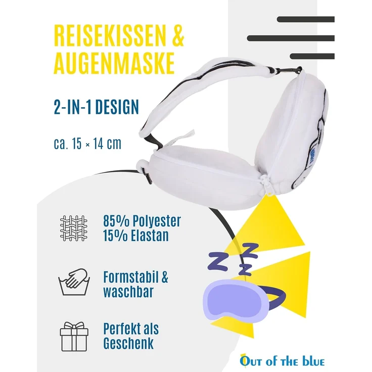 Plüsch Reisekissen für Kinder mit Augenmaske verschiedene Ausführungen 2in1 Stormtrooper – Bild 2