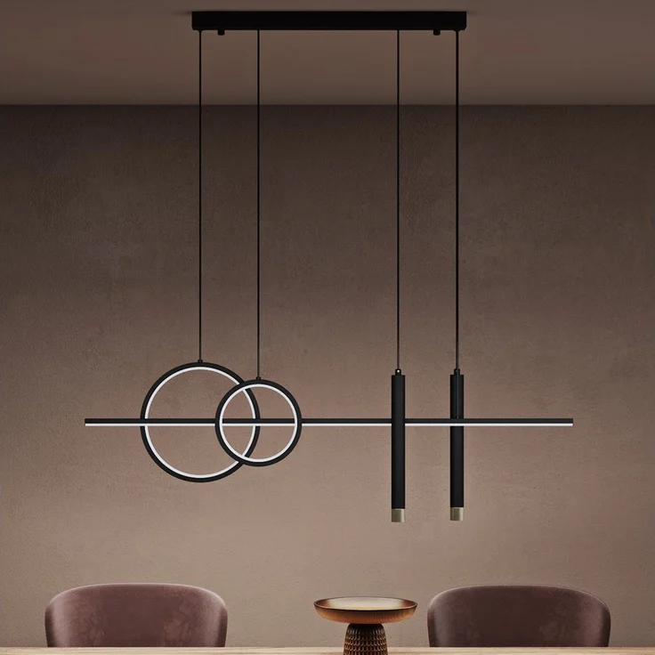 doporro LED Pendelleuchte Hängeleuchte LED Kronleuchter Höhenverstellbar mit 3 Farbtemperaturen – Bild 1