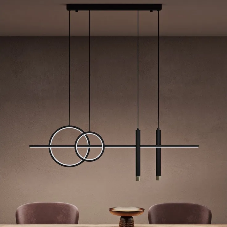 doporro LED Pendelleuchte Hängeleuchte LED Kronleuchter Höhenverstellbar mit 3 Farbtemperaturen