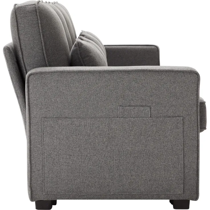 Big-Sofa, 264 cm, 4-Sitzer inkl. loser Zier- und Rückenkissen, Leinen Bezug, Polstersofa, Wohnzimmersofa – Bild 9