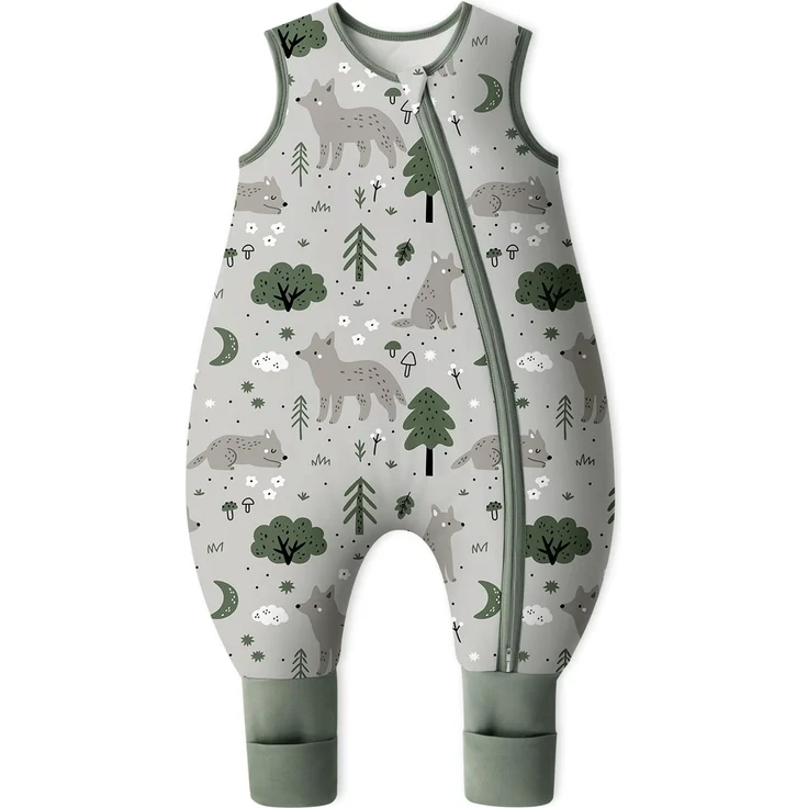 Yoofoss Schlafsack Baby mit Füßen Socken 2.5 Tog | Winter Baby Schlafsack mit Beinen Baumwolle Warm Babyschlafsack für 6-18 Monate Kinder Jungen Mädchen 70 cm Fuchs