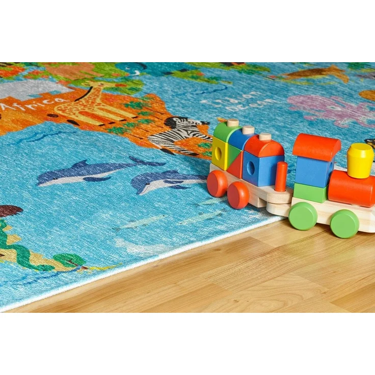 Obsession Kinderteppich My Torino Kids 233, rechteckig, Höhe: 10 mm, Motiv Weltkarte, Kinderzimmer – Bild 2