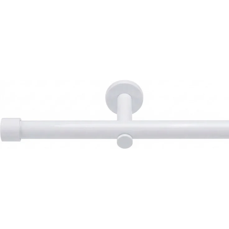 Deco-Raum® Gardinenstange 25mm 1-läufig Kappe | Länge: 430cm | Material: Metall | Farbe: Weiß – Bild 2