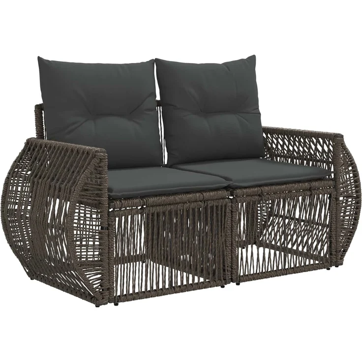 vidaXL Gartensofa-set 8 stk. Grau Poly-Rattan 3435359 – Bild 5