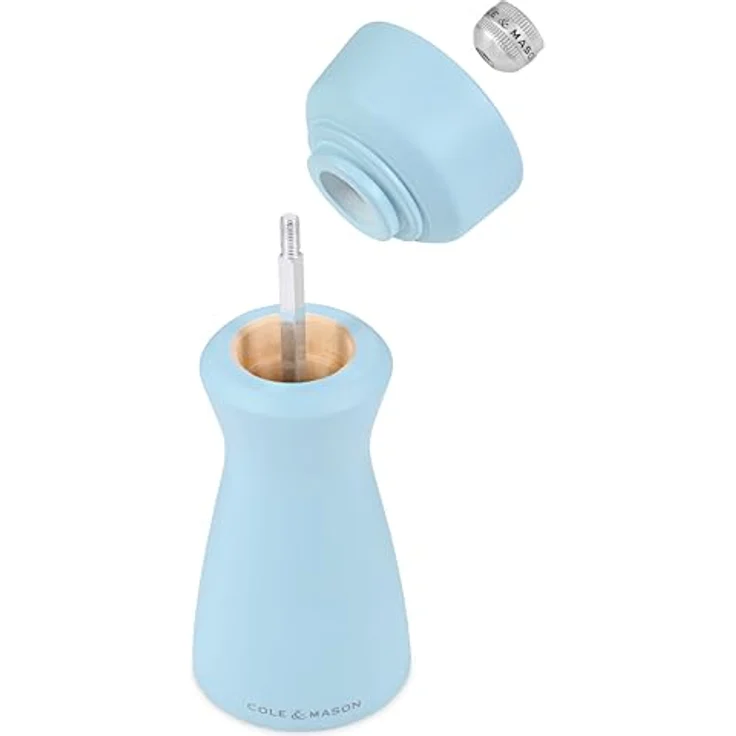 Cole & Mason Kenton Salz- & Pfeffermühle Hellblau Gummibaumholz Keramik Pfeffer Salz 60 mm – Bild 12