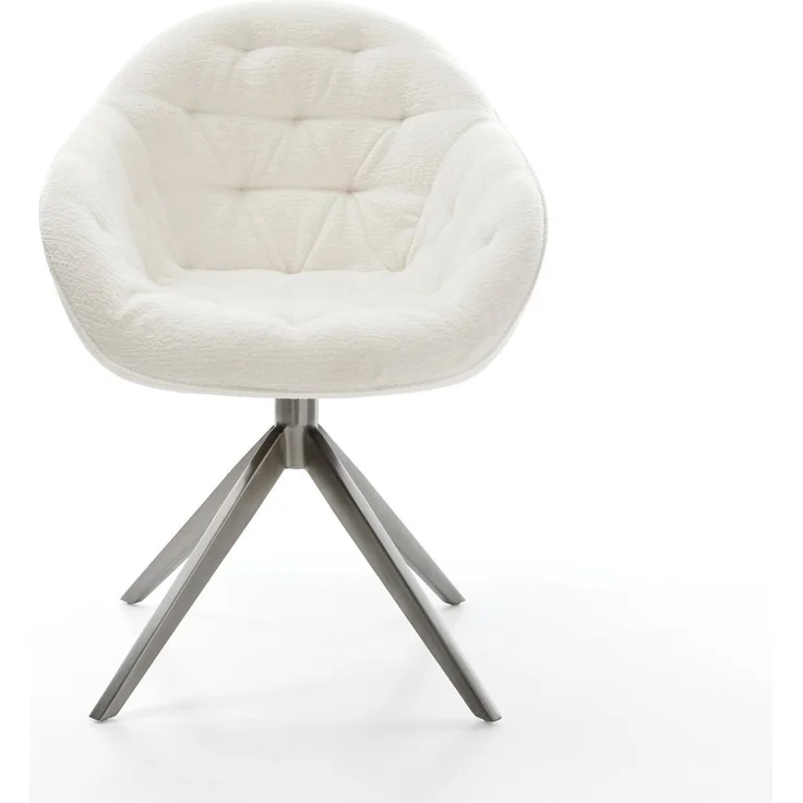 Drehstuhl Gaio-Flex Bouclé Soft Beige Kreuzgestell breit Graphit 360° drehbar Wippfunktion – Bild 2
