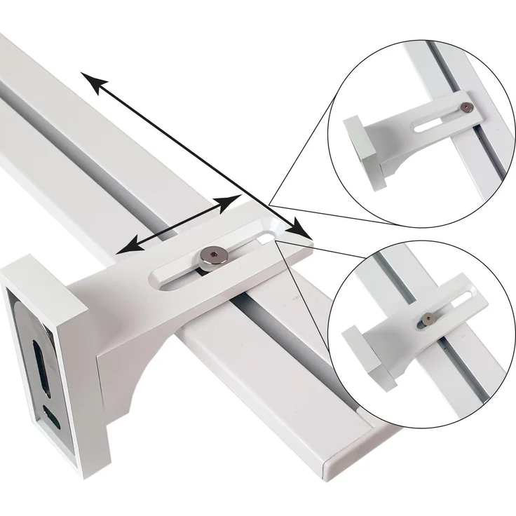 Vorhangschiene "silber" aus Aluminium, alle Längen bis 480cm möglich, Flache Gardinenschiene ( 7mm ), "1- / 2-/ 3- /4-läufig" inkl. Vorhanggleiter – Bild 6