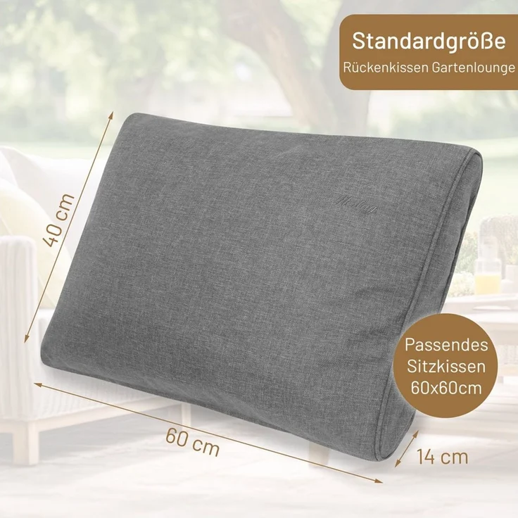 Herlag Stuhlkissen Sunny, Outdoor Loungekissen Gartenlounge Rattanmöbel Wetterfest – Bild 3