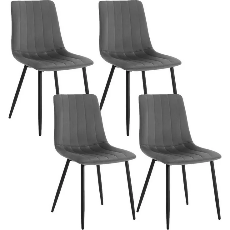 Klihome Polsterstuhl (4 St), Küchenstuhl, Wohnzimmerstuhl, Sitzfläche aus Samt