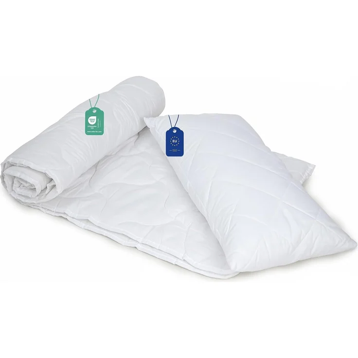livessa Bettdecke + Kopfkissen Ideal für Ganzjahreszeiten mit 300 g/m² Füllung, Füllung: Hohlfaser, Bezug: Mikrofaser, Bettwaren SET weich und atmungsaktiv
