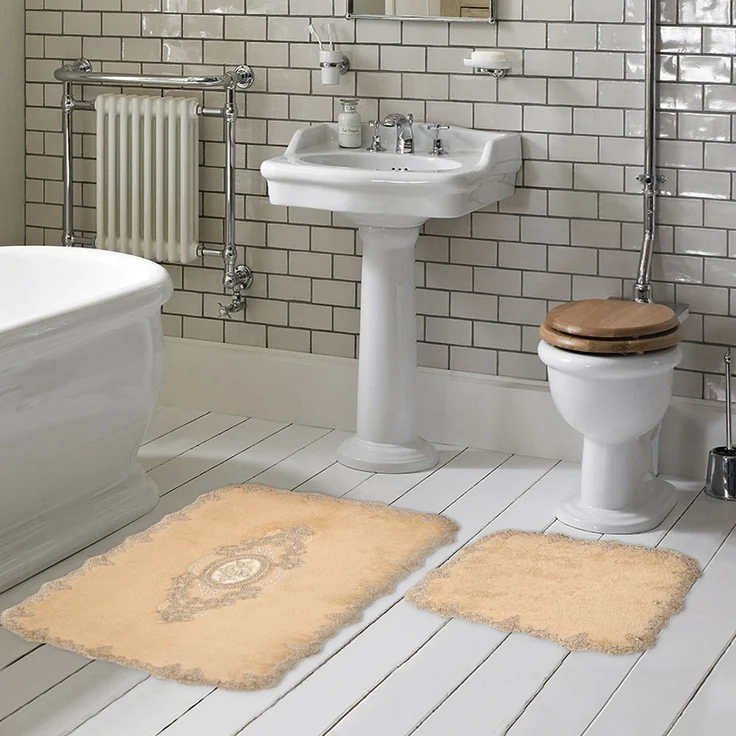 Mijolnir 'Selonya D - Cappuccino' Badematten-Set (2-teilig), Cappuccino – Bild 1