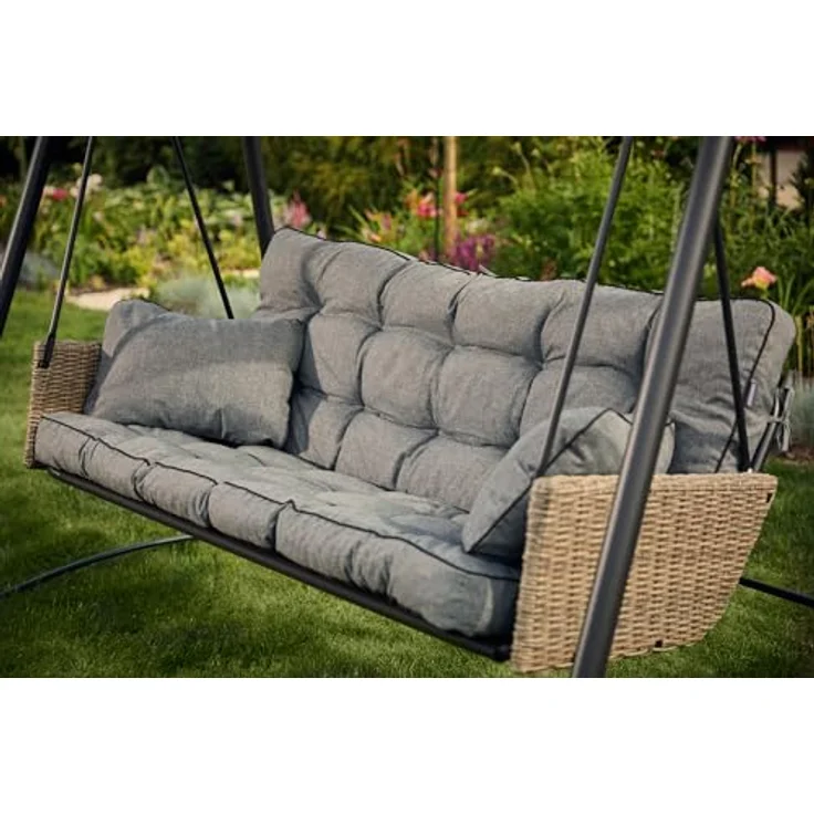 Bjird Bankauflage Pola 100 cm 120 cm 150 cm 180 cm, für Gartenbank und Hollywoodschaukel - inkl. 2 Stück Seitenkissen – Bild 4