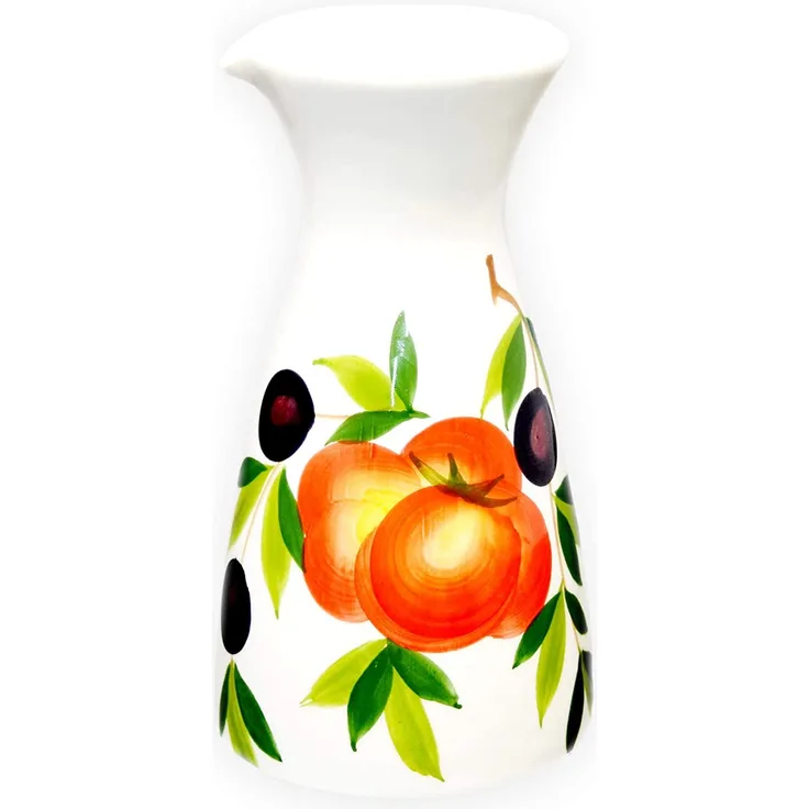 Lashuma Wasserkaraffe Tomate Olive, (1-tlg), Handbemalter Keramik Saftkrug italienisch 600 ml
