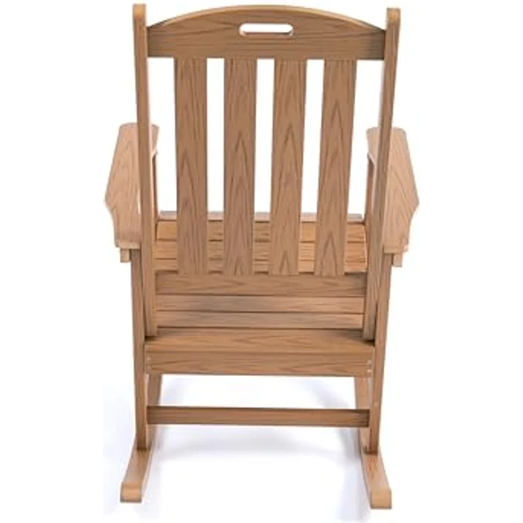 Heavy Duty Weather Resistant HIPS Porch Rocking Chair for Outdoor & Indoor Use (Teak Color) – Bild 6