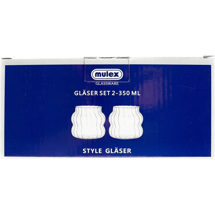 2er Gläser-Set aus Borosilikatglas mit Bubble-Riffle-Design Hitzebeständig 350 ml – Bild 5