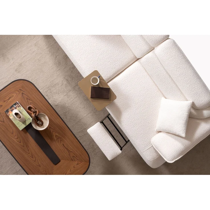 Sitzgruppe/Sofa Set - Wohnzimmergarnitur "Lorina" 3+3+1-Braun/Beige – Bild 7
