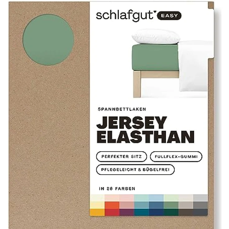 Adam Matheis Spannbettlaken EASY Jersey BL 160x200 cm grün Spannbetttuch Bettlaken Spannlaken – Bild 2