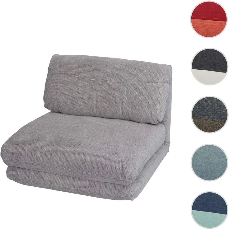 Schlafsessel HWC-E68, Schlafsofa Funktionssessel Klappsessel Relaxsessel, Stoff/Textil ~ hellgrau – Bild 10