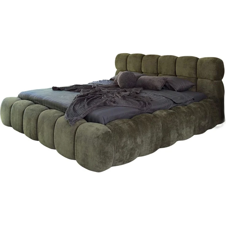 Compleo Polsterbett Cloud Bett, Bett mit gepolstertem Kopfteil ELVA (Chenille-Stoff), Schlafzimmer Bett modern, Doppelbett gepolstert, Wolkenbett – Bild 2