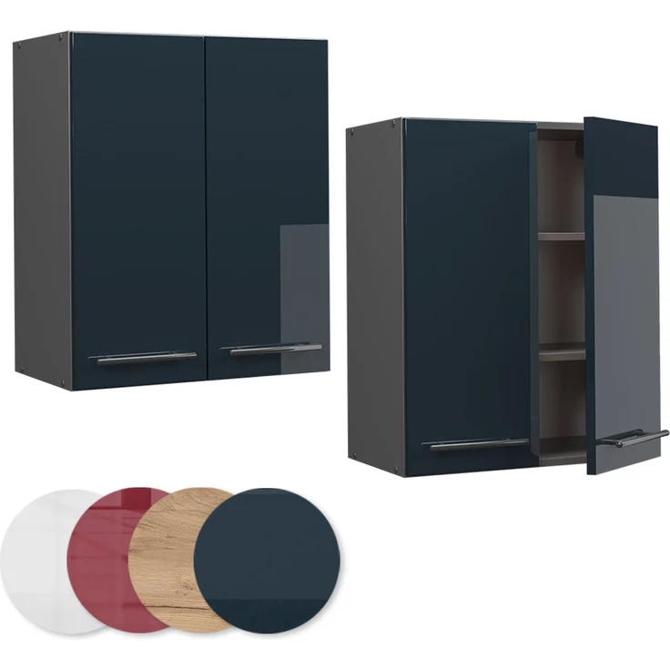 Hängeschrank Fame-Line Dunkelblau Hochglanz 60 cm Vicco – Bild 5