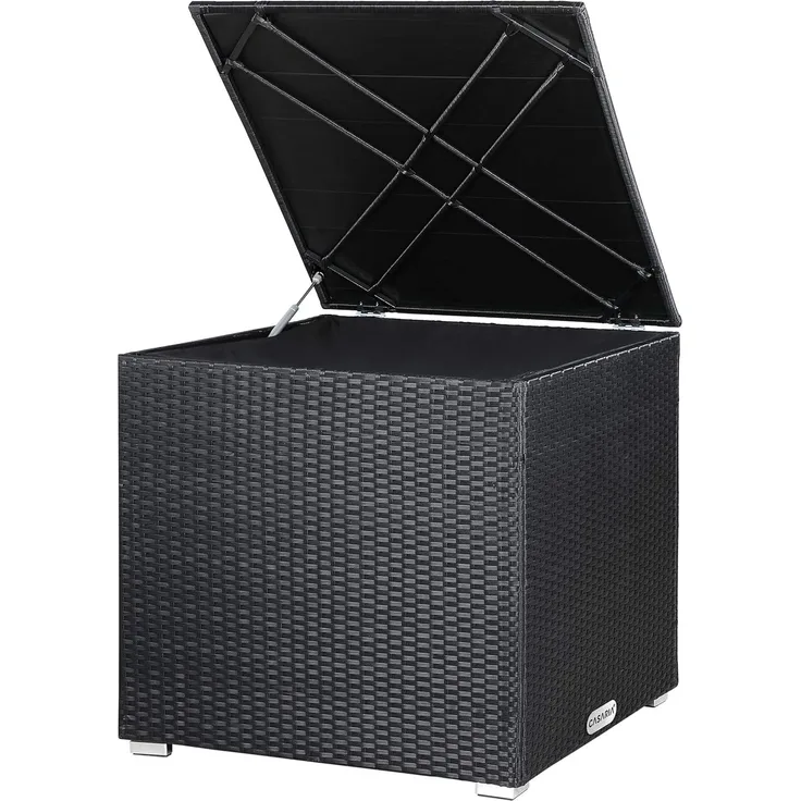 Casaria Auflagenbox, 318 L mit Deckel 75x75x70cm Wasserdicht Gasdruckfeder Garten