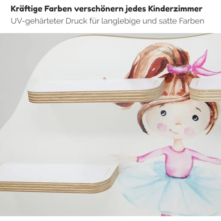 stadtecken Holzregal für Musikbox I passend für die Toniebox und ca. 35 Tonies I Perfekte Aufbewahrung im Kinderzimmer I zum Aufstellen oder Aufhängen (Ballerina) – Bild 6