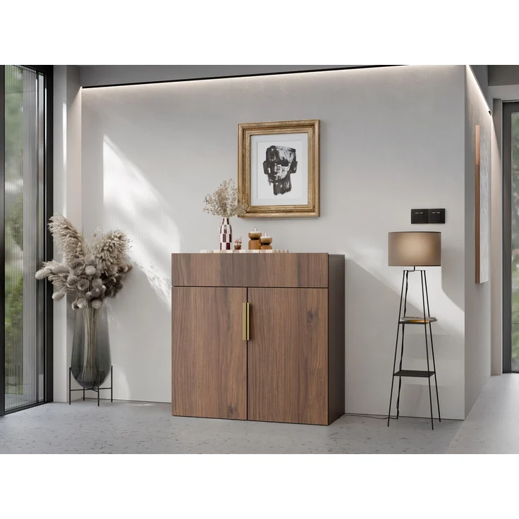 Kommode Kerkin 2D1S (Farbe: Nuss Warmia) – Bild 2
