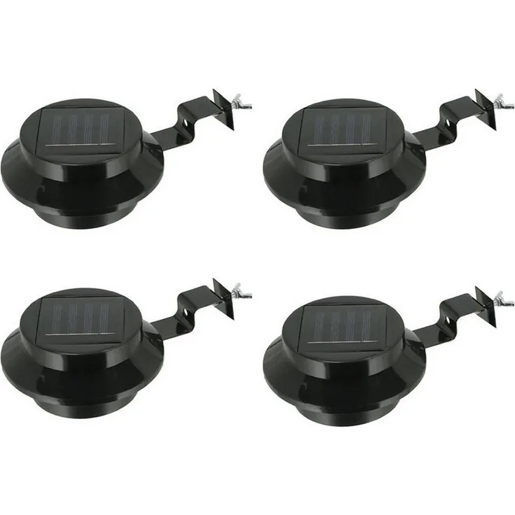 HAC24 LED Gartenleuchte Dachrinnenlampe Dachrinnen Lampe Licht Regenrinne Solarlampe, LED fest integriert, Kaltweiß, Solar, Schwarz 3 leistungsstarke helle LEDS