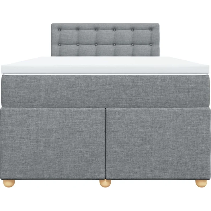 vidaXL Boxspringbett mit Matratze Hellgrau 120x200 cm Stoff 3288961 – Bild 6