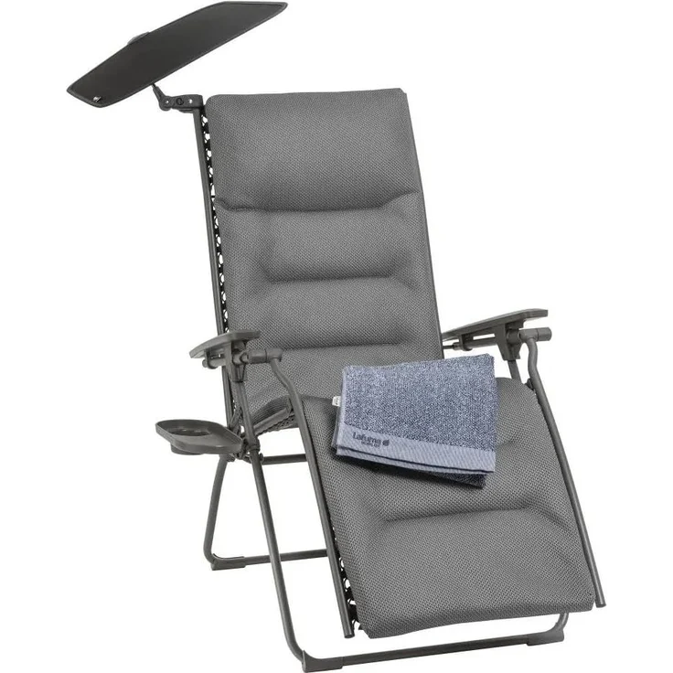 RELAX All-in-One Gartenliege, Sessel LFM5361, Bezug 9952 Ash grey Gestell Titane inkl. Dach+ Bezug – Bild 1