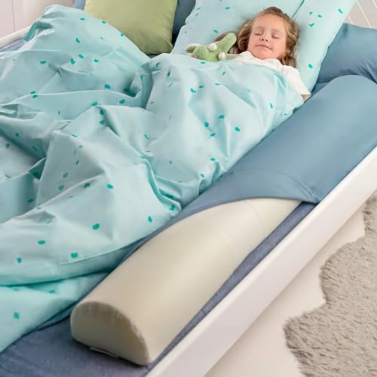 BANBALOO - Rausfallschutz für Kinderbett - Bettrolle für Kleinkinder Bett, Randkissen mit Memory-Schaum-Polsterung, Bettschutzgitter - Rutschfestes Tragbares Trennkissen - Bettgitter Rausfallschutz – Bild 2