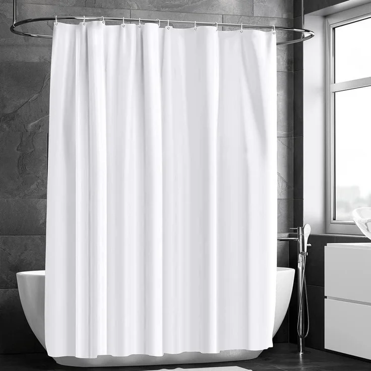 Duschvorhang Anti-schimmel Wasserdicht PEVA 180x180 cm Weiß 12 Ringe – Bild 8