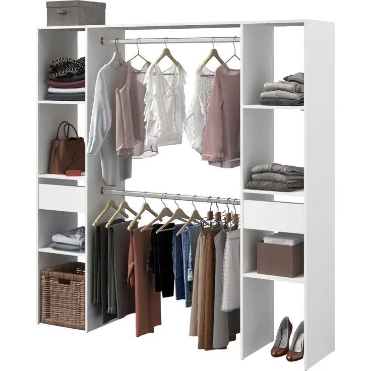 Parisot Kleiderschrank Combi in weiß 176 cm – Bild 3