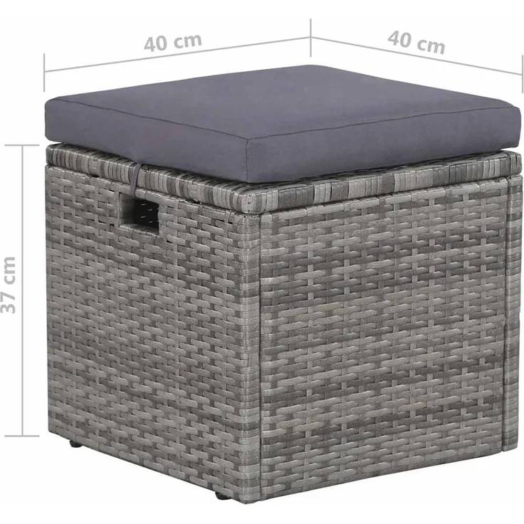 vidaXL 6-tlg. Garten-Lounge-Set, mit Auflagen, Poly Rattan Grau – Bild 12