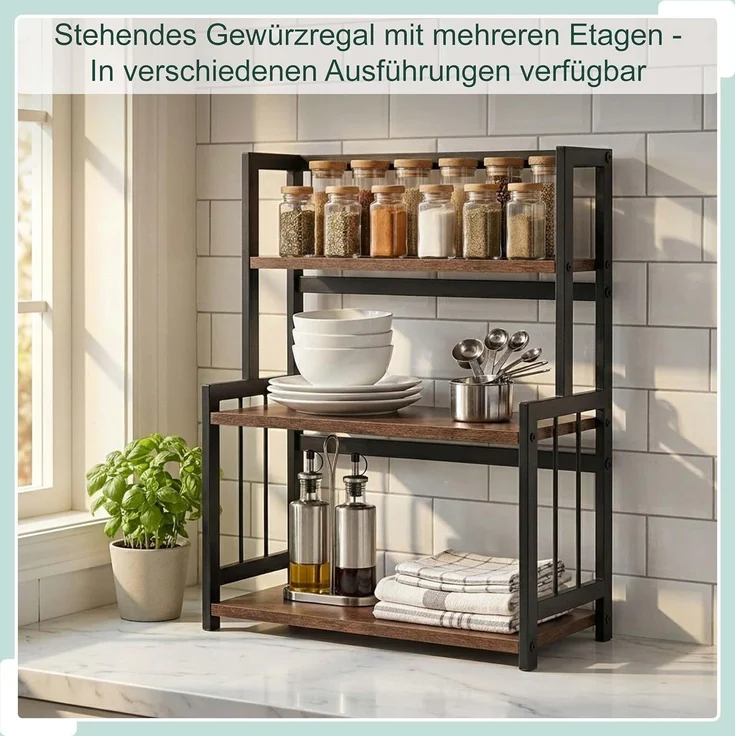 Relaxdays Küchenregal Arbeitsplatte – Bild 6