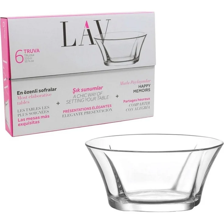 LAV Schale Truva Glasschalen: 6er Set 310cc, Ideal für Desserts, (6-tlg) – Bild 2