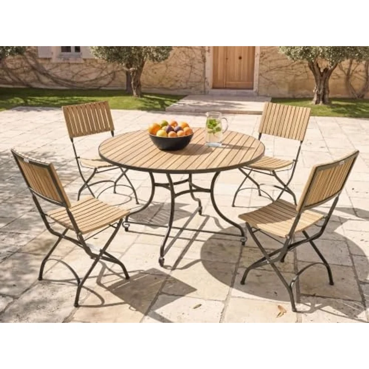 Gartentisch LASCARI 120 cm 120 cm Akazienholz Hellbraun – Bild 2