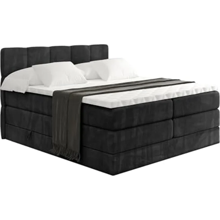 ALTDECOR Boxspringbett LIRO KING (Multipocket-Matratze H4, H3 Matratze Bonellfederung, Topper, Kopfteil) – Bild 4