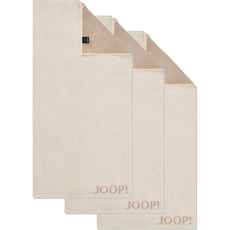 JOOP! Handtuch Classic / Infinity Kollektion, 3er Pack - Walkfrottier Creme 50x100cm