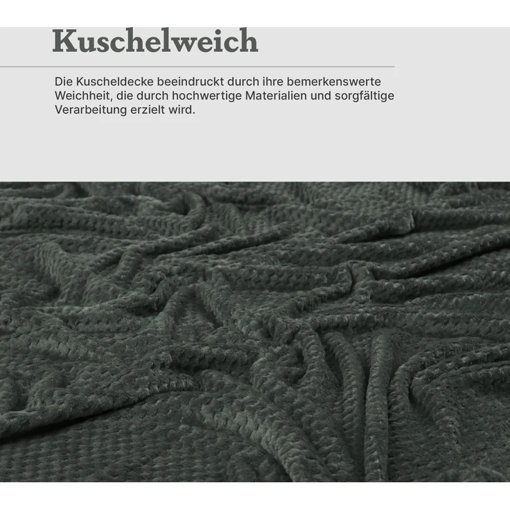 Kuscheldecke Cashmere Touch 150x200cm (Moon Mist) 250g/m² - Flauschige Wohndecke für Sofa, Couch und Bett, Tagesdecke Oeko-TEX - Sofaüberwurf – Bild 8