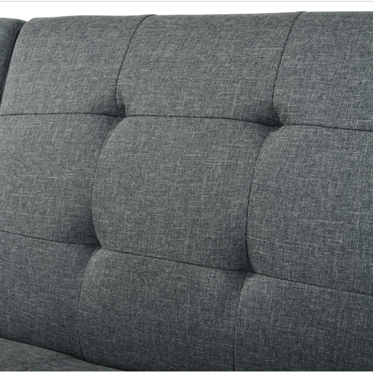 2-Sitzer Schlafsofa H 70 x T 157 x B 51 cm aus Leinen-Mischgewebe mit 5-fach verstellbarer Rückenlehne in Grau – Bild 8
