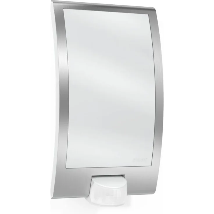 Außenwandleuchte L 22 S silber, 180°-Bewegungsmelder, E27-Fassung, max. 60 W, Edelstahlblende, IP44