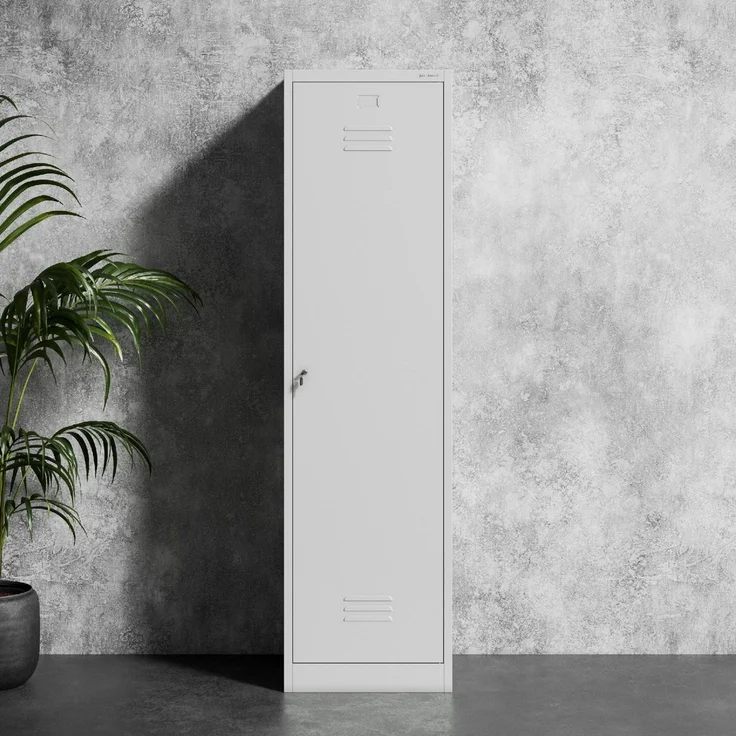Jan Nowak Mehrzweckschrank Metall Besenschrank 50 cm AGNES abschließbar Haushalt Stahl (Stahl 0,6 mm 185 x 50 x 50 cm Wandmontage möglich PZH) Putzschrank Schloss 2 Schlüssel robust 185 cm hoch 4 Farben – Bild 2