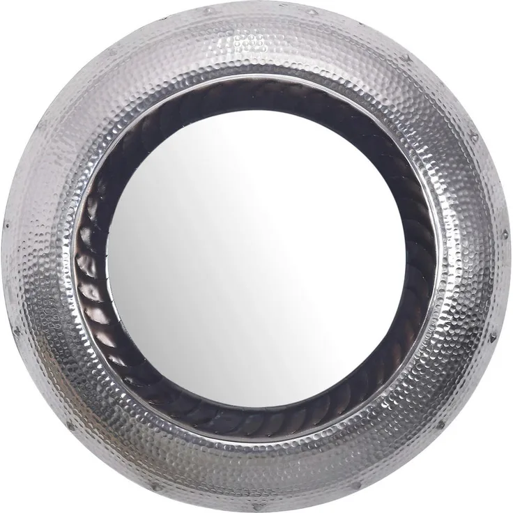 MID.YOU Wandspiegel, Silber, rund aus Glas, 74x74x9 cm