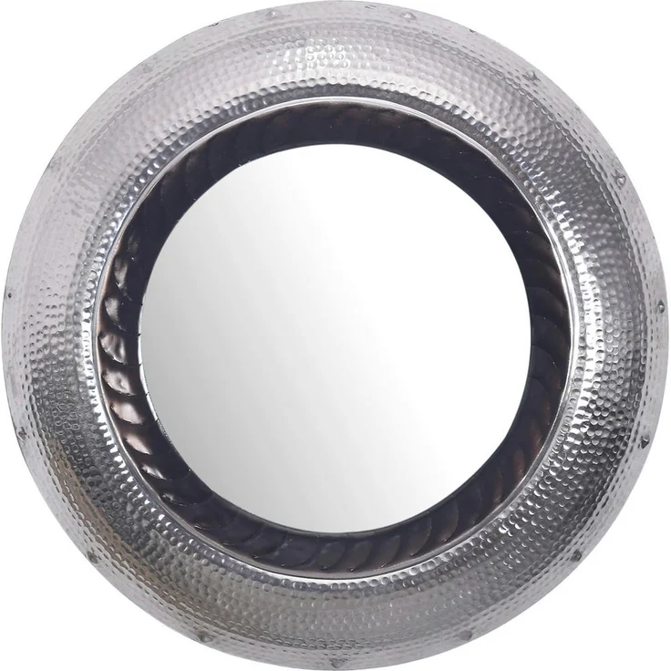 MID.YOU Wandspiegel, Silber, rund aus Glas, 74x74x9 cm