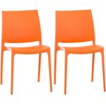 CLP 2er Set Stapelstühle Maya bis zu 130 kg belastbar,orange