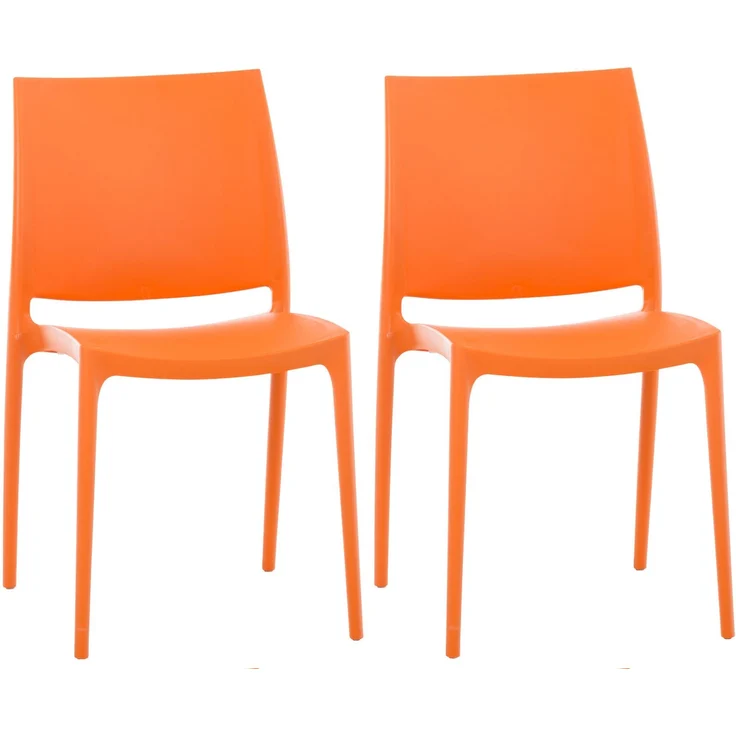 CLP 2er Set Stapelstühle Maya bis zu 130 kg belastbar,orange – Bild 1